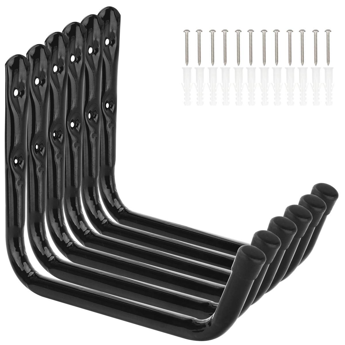 Pipabiba Heavy Duty Garage Storage Hooks | 6 Pack Wall Mounted Hangers