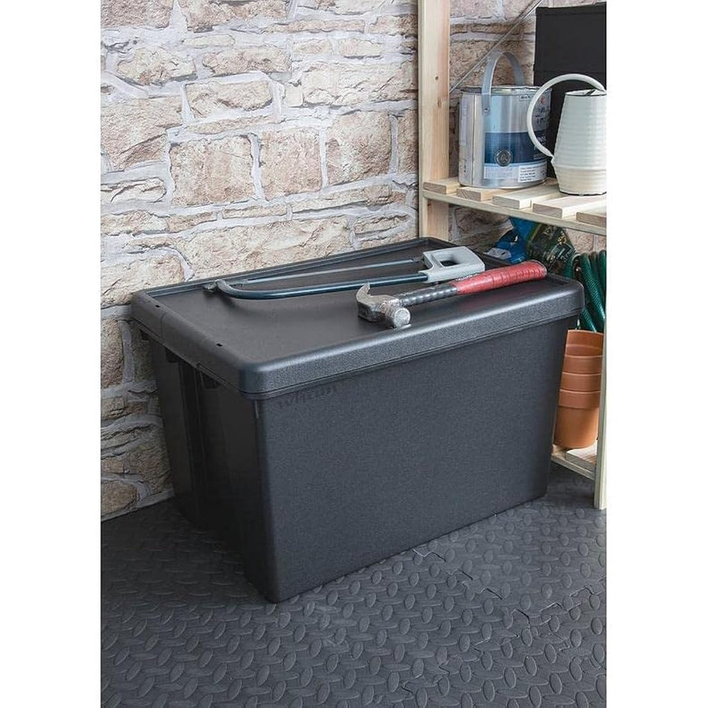 Tenlite 45L Heavy Duty Recycled Plastic Storage Boxes with Lids | Set of 2