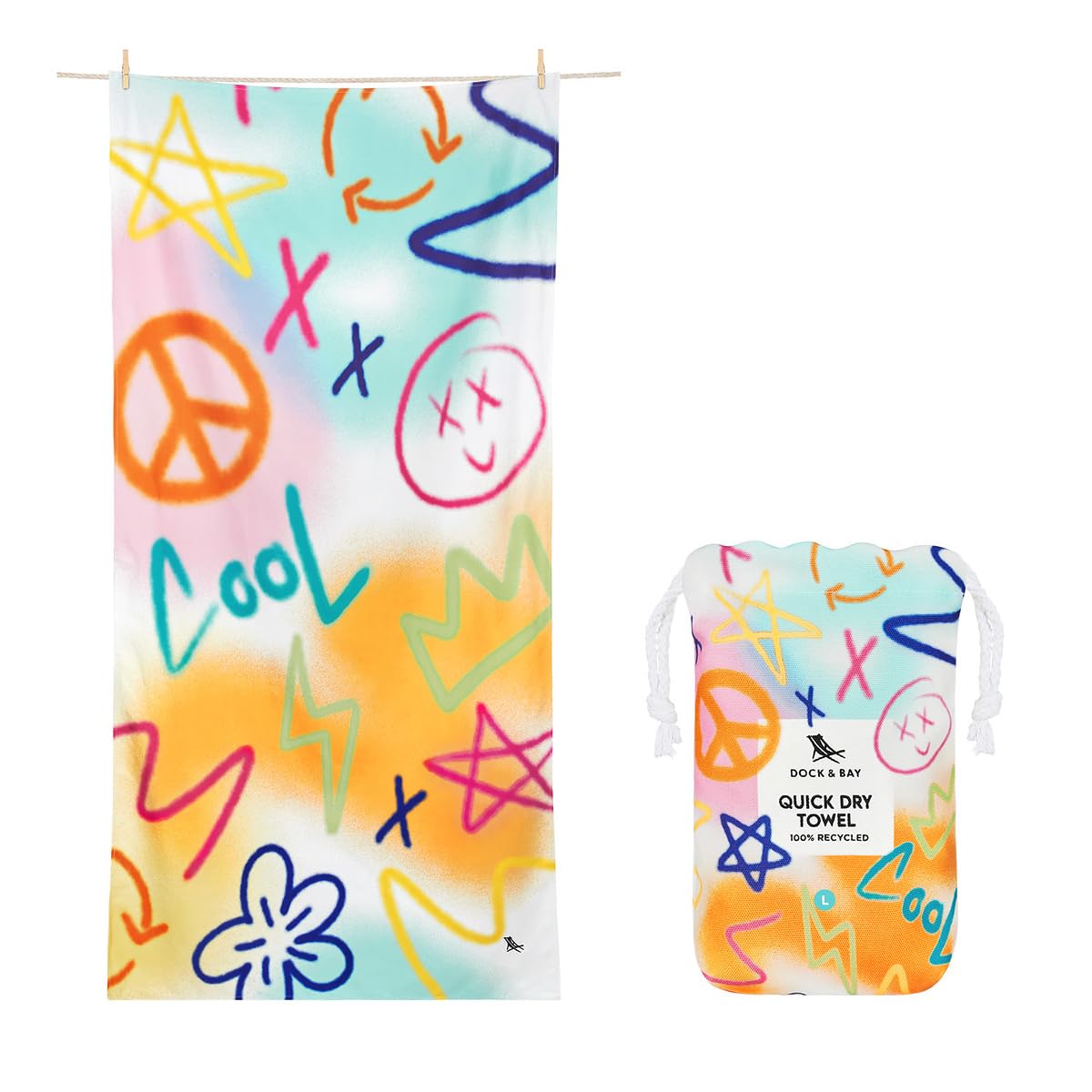 Dock & Bay Sand-Free Beach Towel | Quick-Dry Recycled Material – Medium