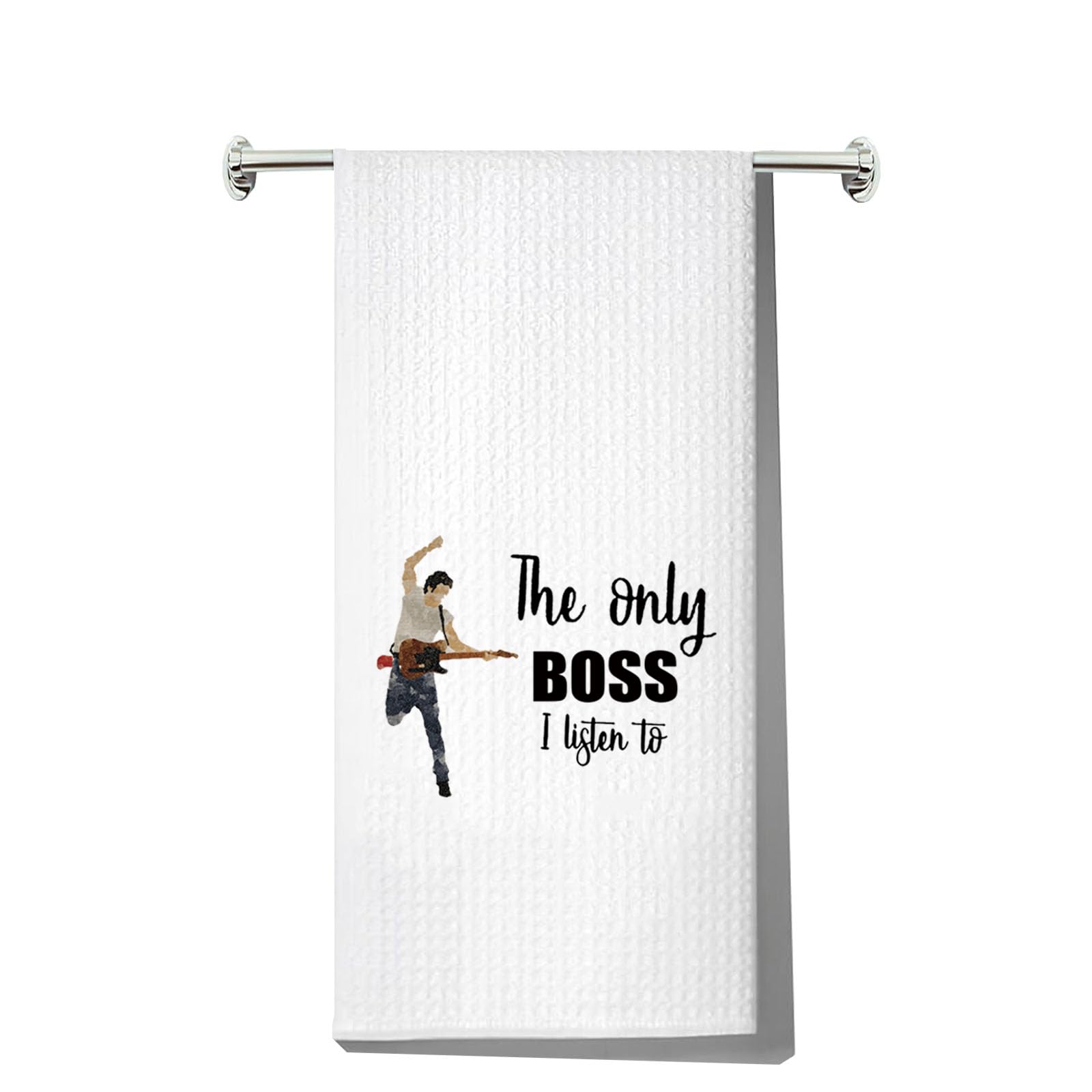 Bruce Fans Kitchen Towel | Waffle Weave Rock Music Dish Towel
