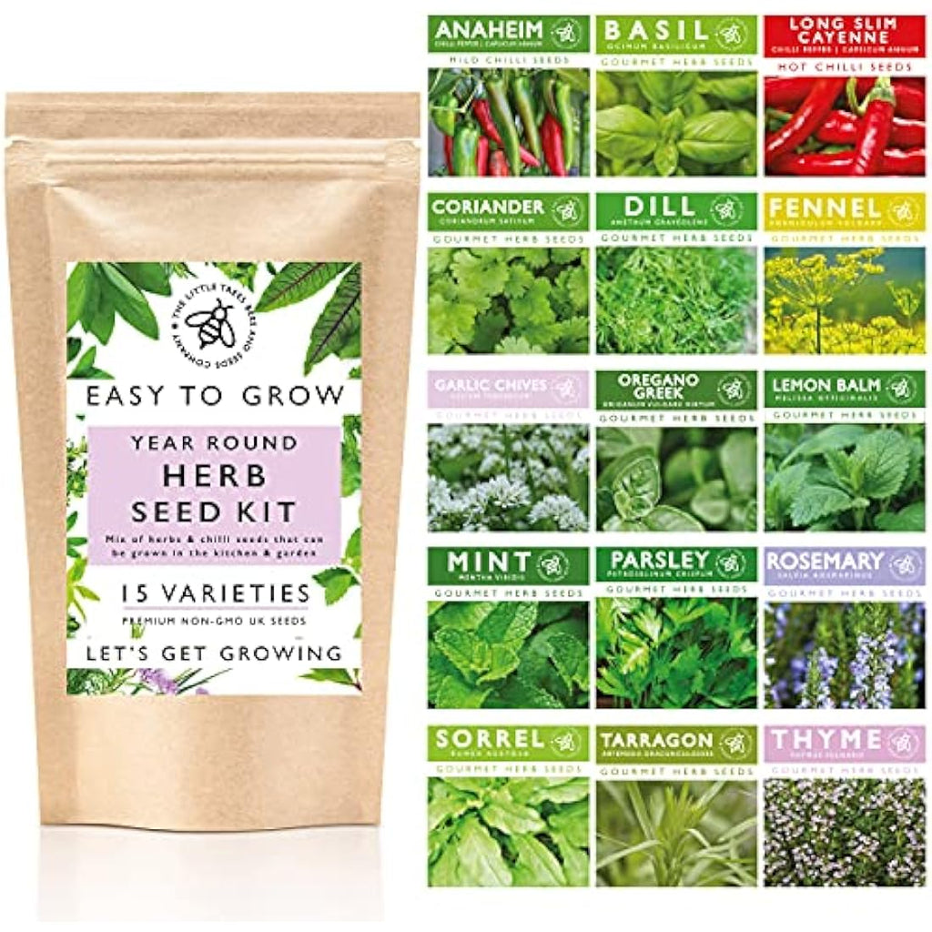 Jolof Store 15 Herb Seed Varieties Kit – Non-GMO Indoor & Outdoor Garden