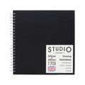 Artway Studio Square Spiral Sketchbook | 285mm 170gsm Black Hardback
