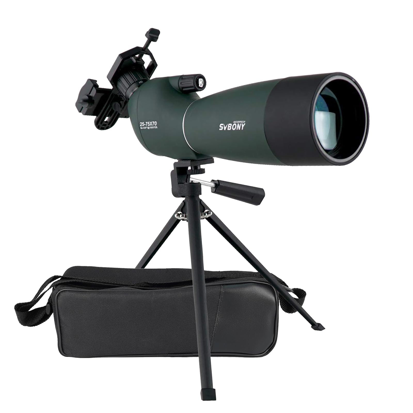 Svbony SV28 Spotting Scope | 25-75x70 HD Zoom BAK4 Prism with Tripod