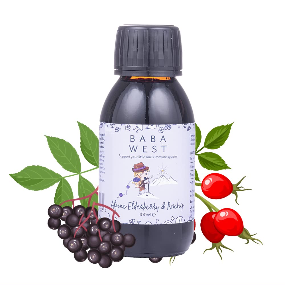 Baba West Elderberry & Rosehip Kids Immune Support Juice with Vitamin C