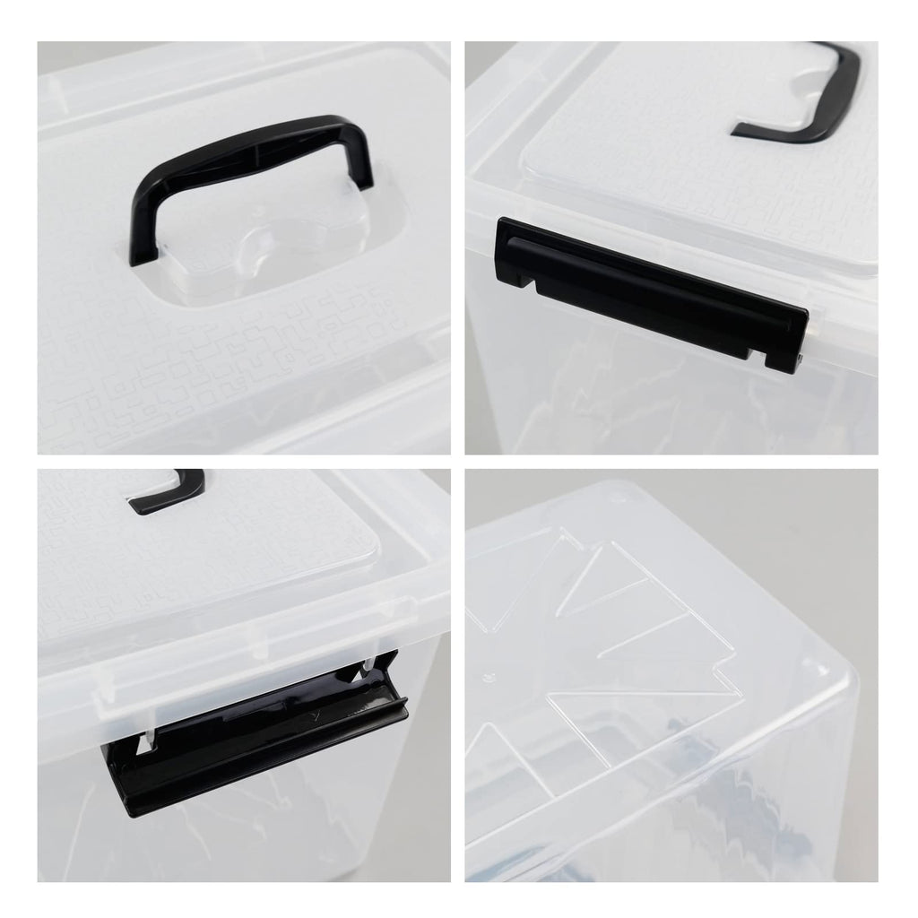 Afromy 12 Litre Storage Box with Handle and Lid, Set of 6 Storage Bin - image 3