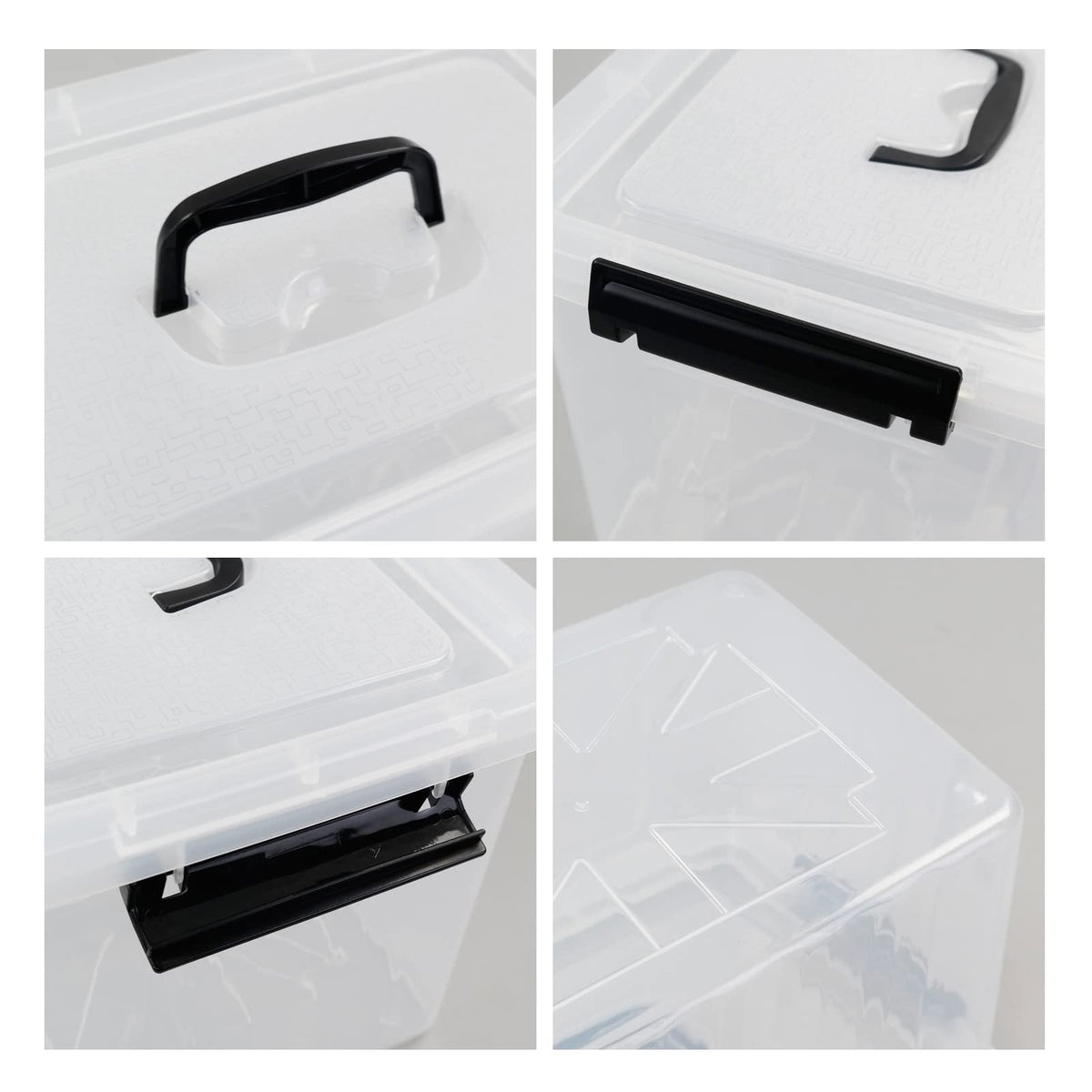Afromy 12 Litre Storage Box with Handle and Lid, Set of 6 Storage Bin - image 3