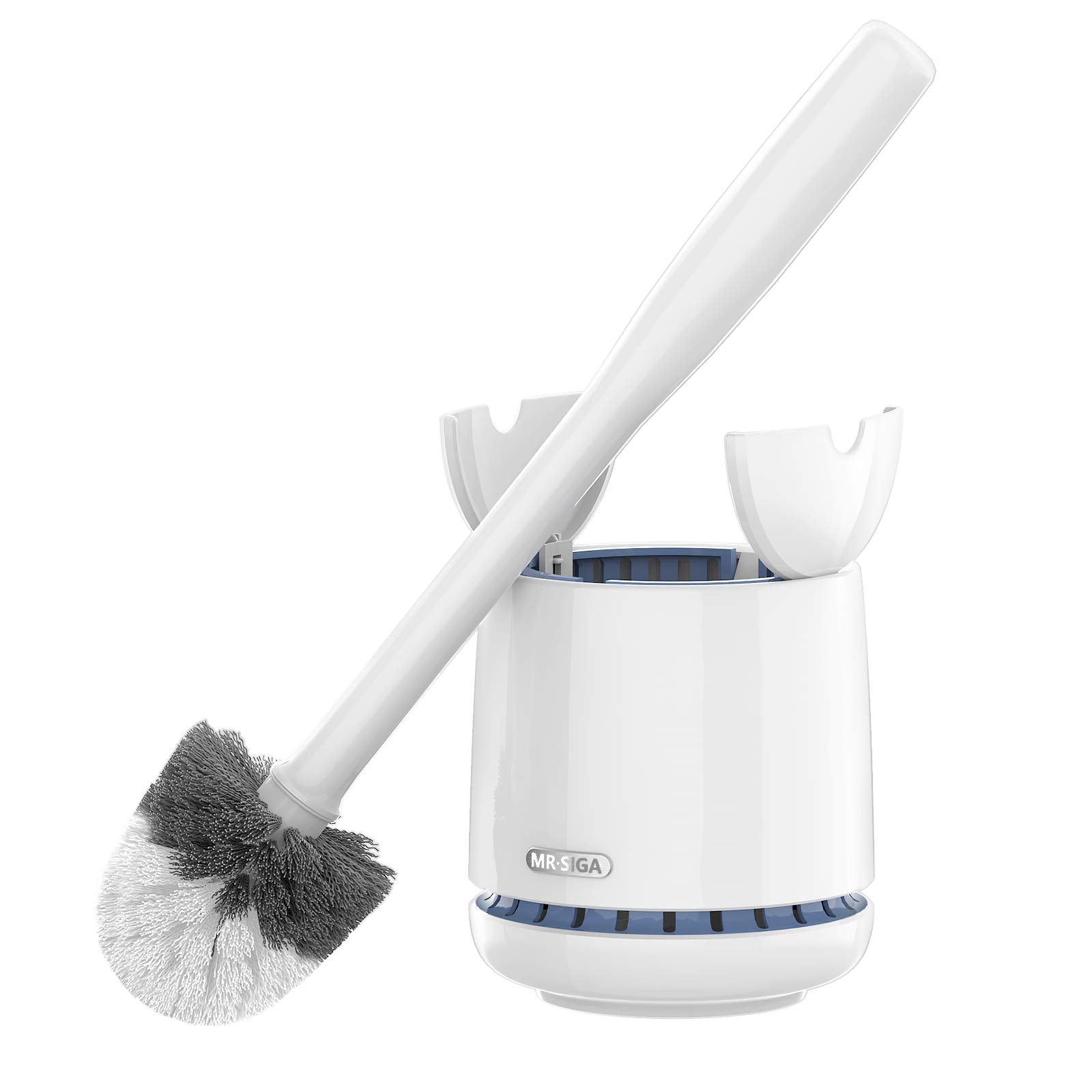 MR.SIGA Toilet Bowl Brush and Holder – Durable Bristles & Solid Handle, White