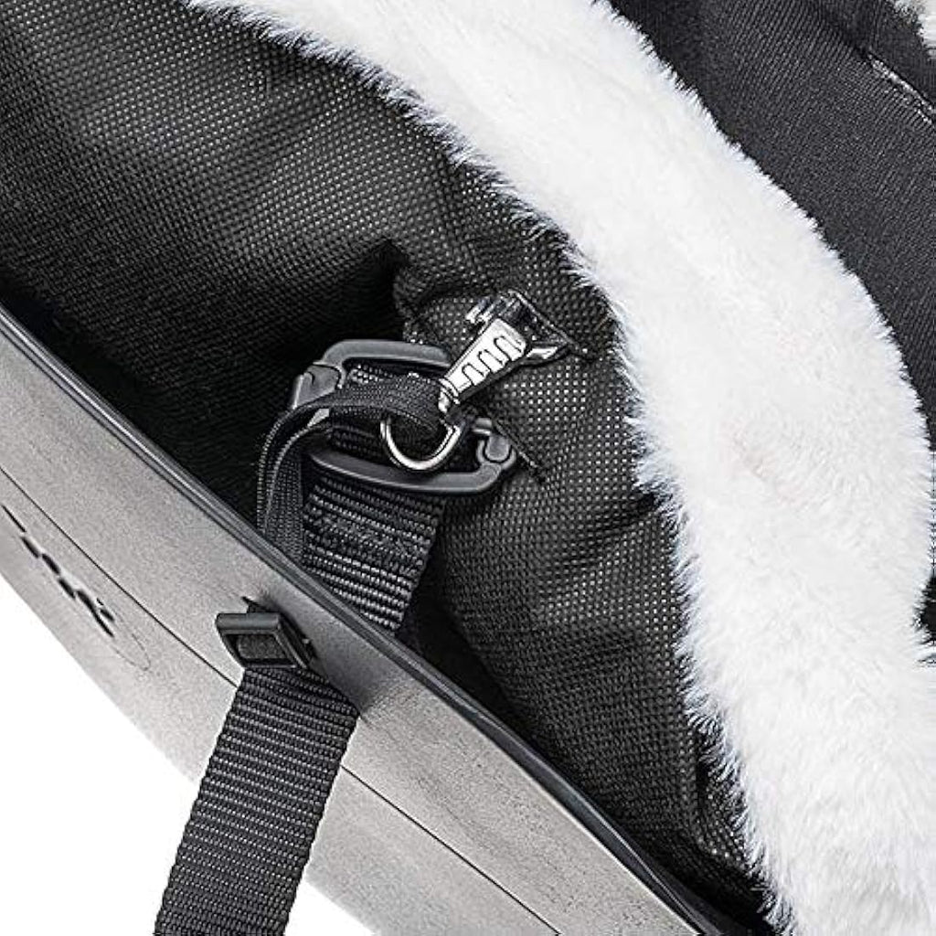 Ferplast With-Me Winter Dog Carrier – Faux-Fur Lined EVA Bag, Black