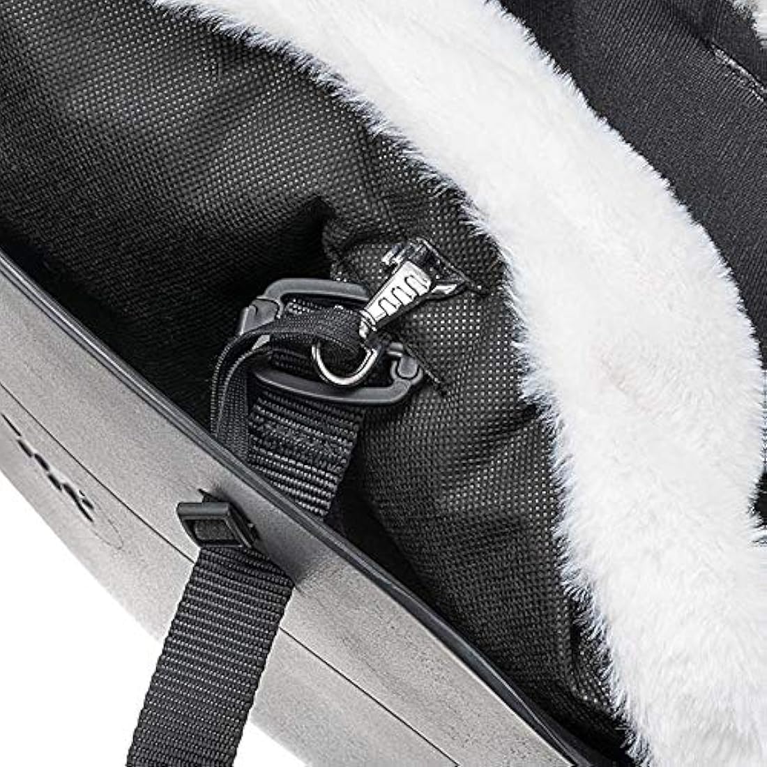 Ferplast With-Me Winter Dog Carrier – Faux-Fur Lined EVA Bag, Black