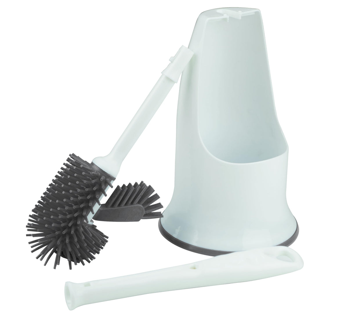 The Home Valet Company Silicone Under-Rim Toilet Brush Set with Holder, Grey - image 1