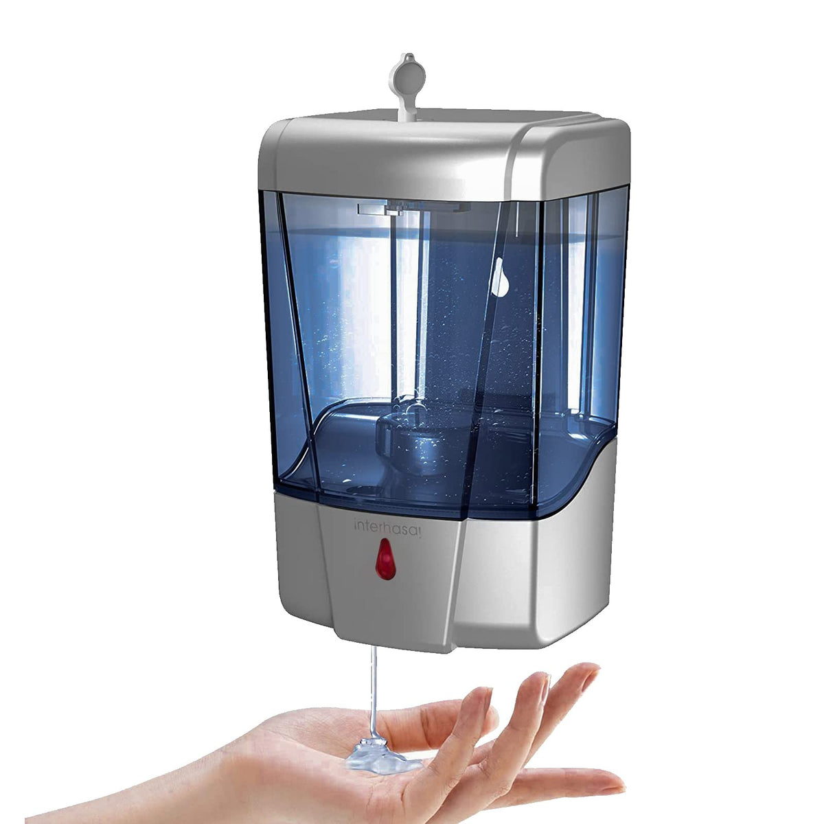 interhas! Automatic Wall Mounted Commercial Hand Sanitizer Dispenser - Liquid/Gel Touchless, 600ml/20oz Silver