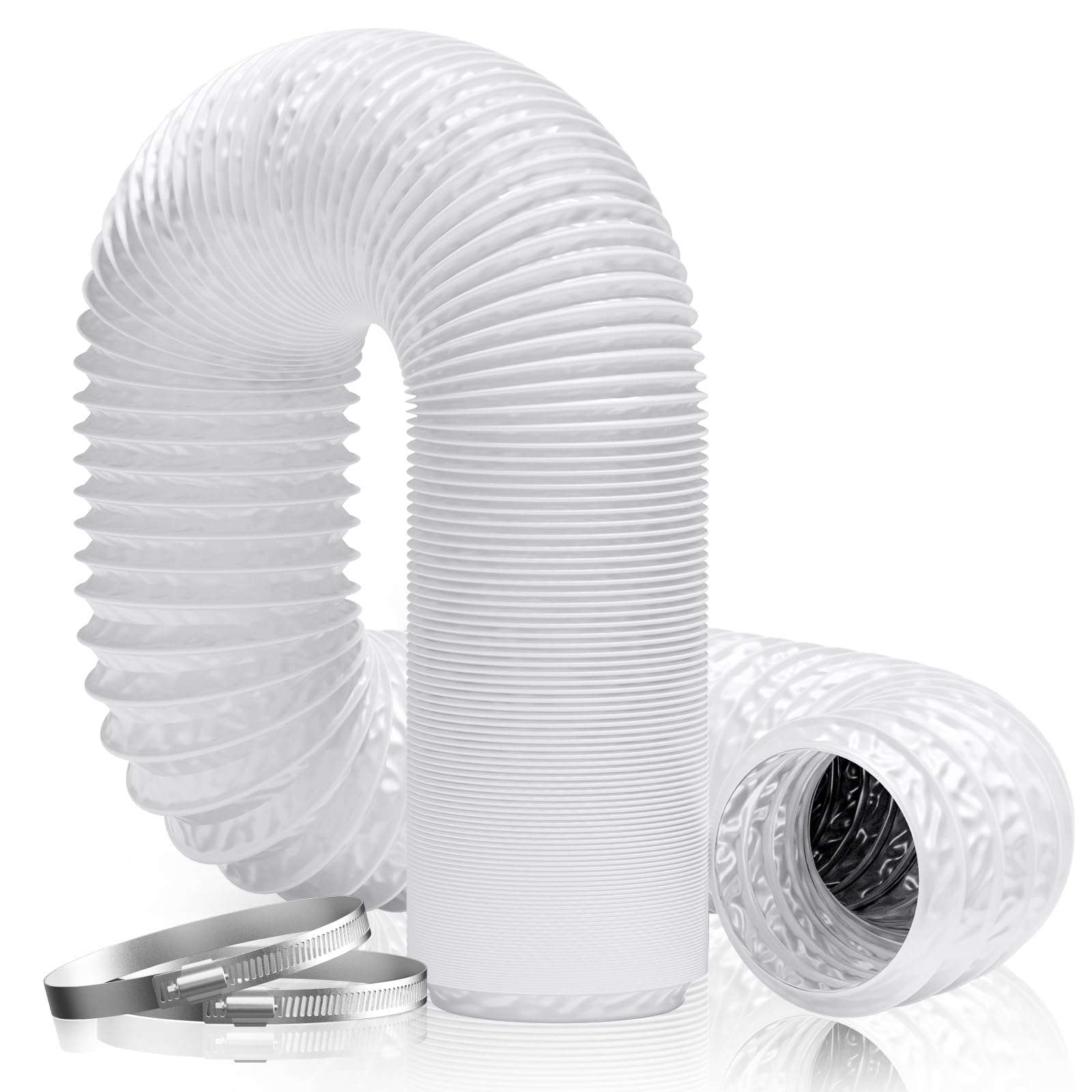 Hon&Guan 150mm Flexible Air Ducting – 6 inch PVC Vent Hose Pipe, 5m
