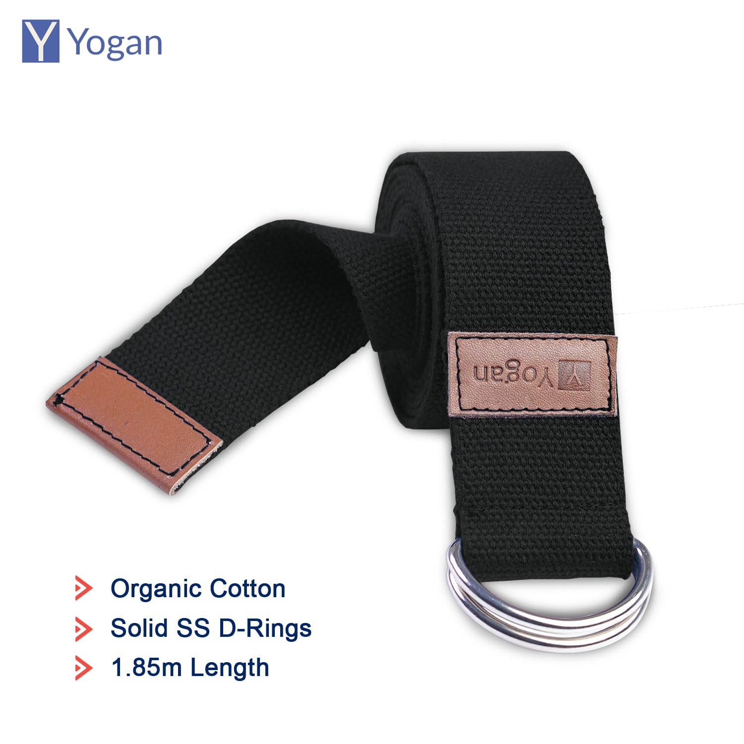 Yogan Yoga Bolster & Strap Set | Organic Cotton Buckwheat Cushion