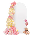 JEBUTU White Spandex Wedding Arch Cover - 6.6ft x 3.3ft Backdrop