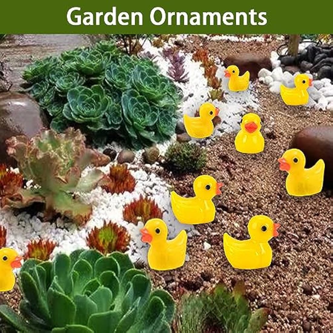 100PCS Mini Resin Ducks - Tiny Realistic Fairy Garden Figurines