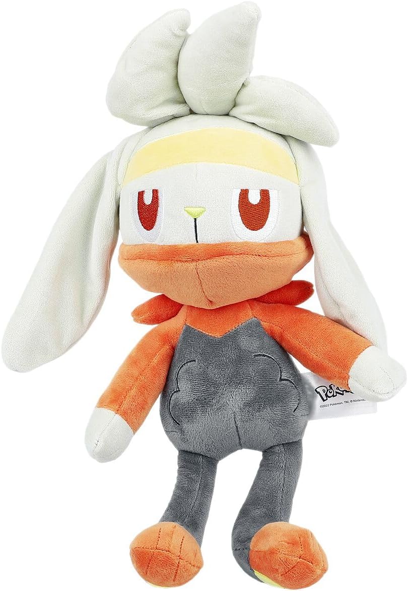 Pokémon Raboot Plush – 12-Inch Soft Stuffed Animal Toy by Jazwares