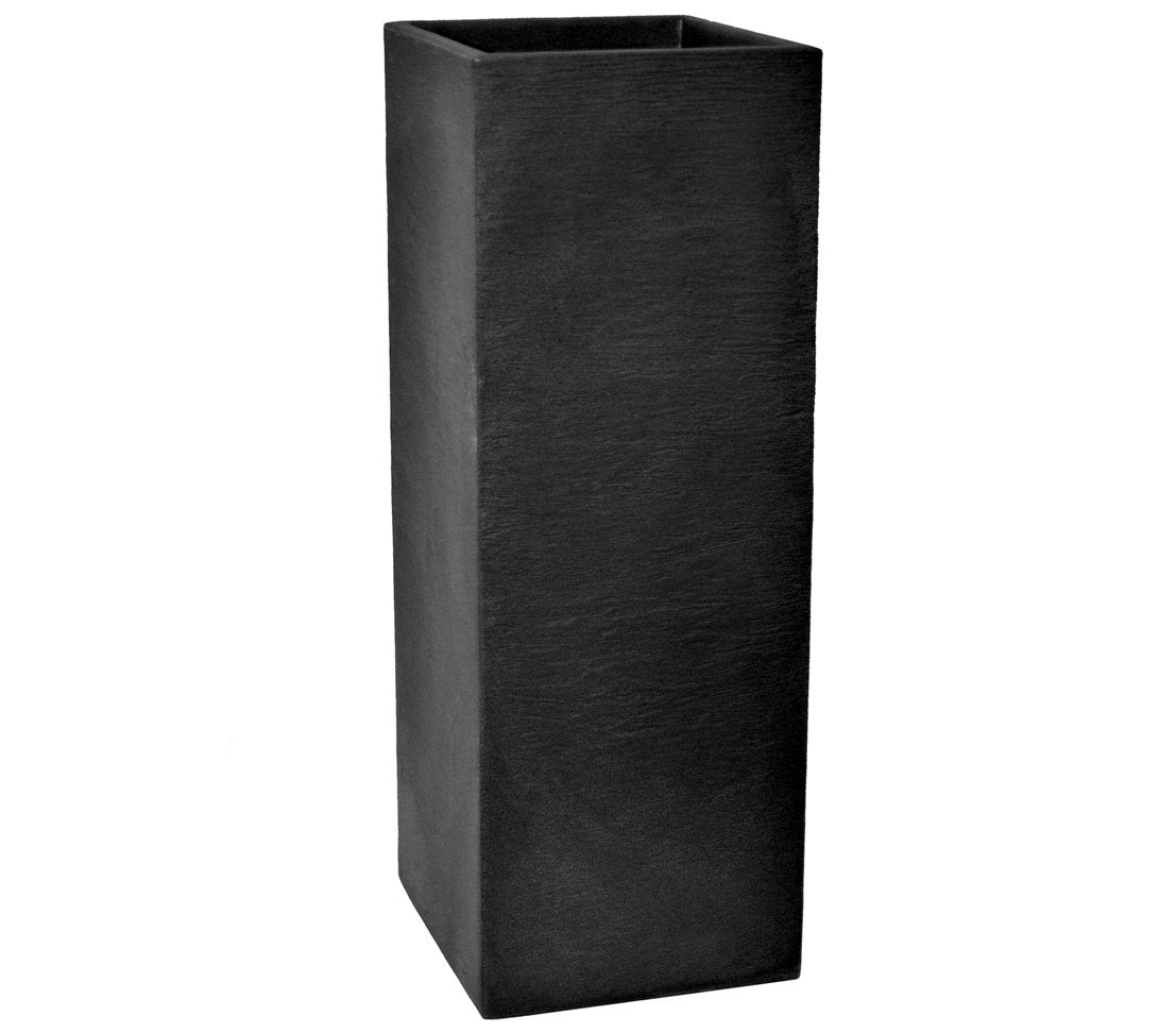 Dehner Palermo Column Plant Pot – Charcoal Grey Slate Effect Plastic