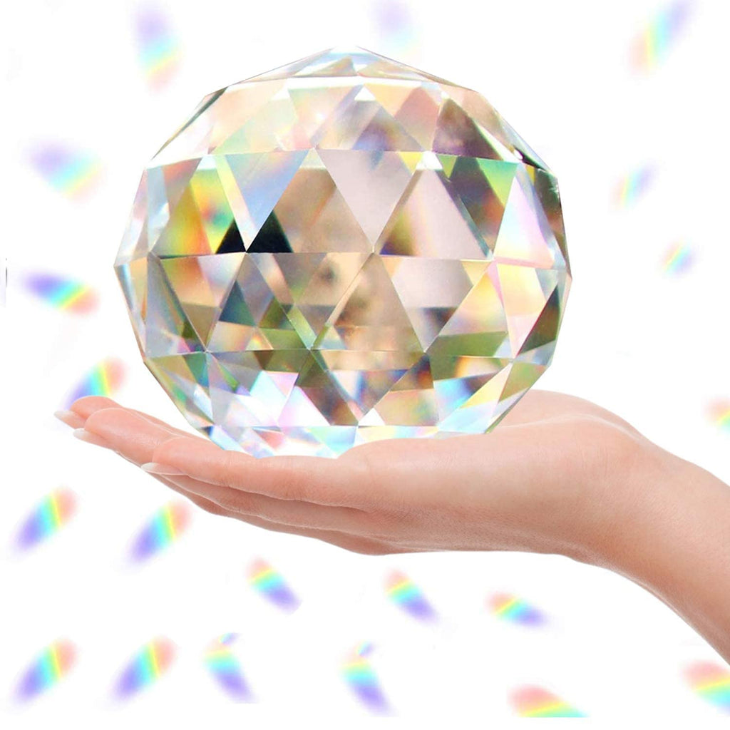K9 Crystal Ball Prism Suncatcher – 100mm Faceted Rainbow Maker
