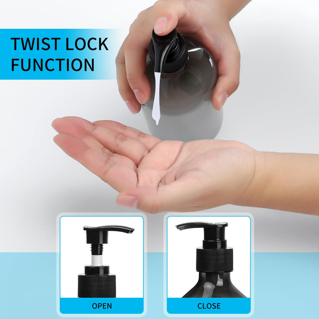 4 Pcs 500ml Soap Dispenser with Pump, Empty Refillable Pump Bottle Dispensers for Kitchen Bathroom Liquid Hand Dish Soap Dispenser Bottles Containers - image 3