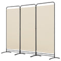 Angel Living 3-Panel Room Divider | Folding Privacy Screen for Garden, Beige