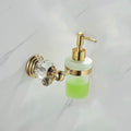 WOLIBEER Crystal Glass Soap Dispenser – Wall Mounted Polished Gold