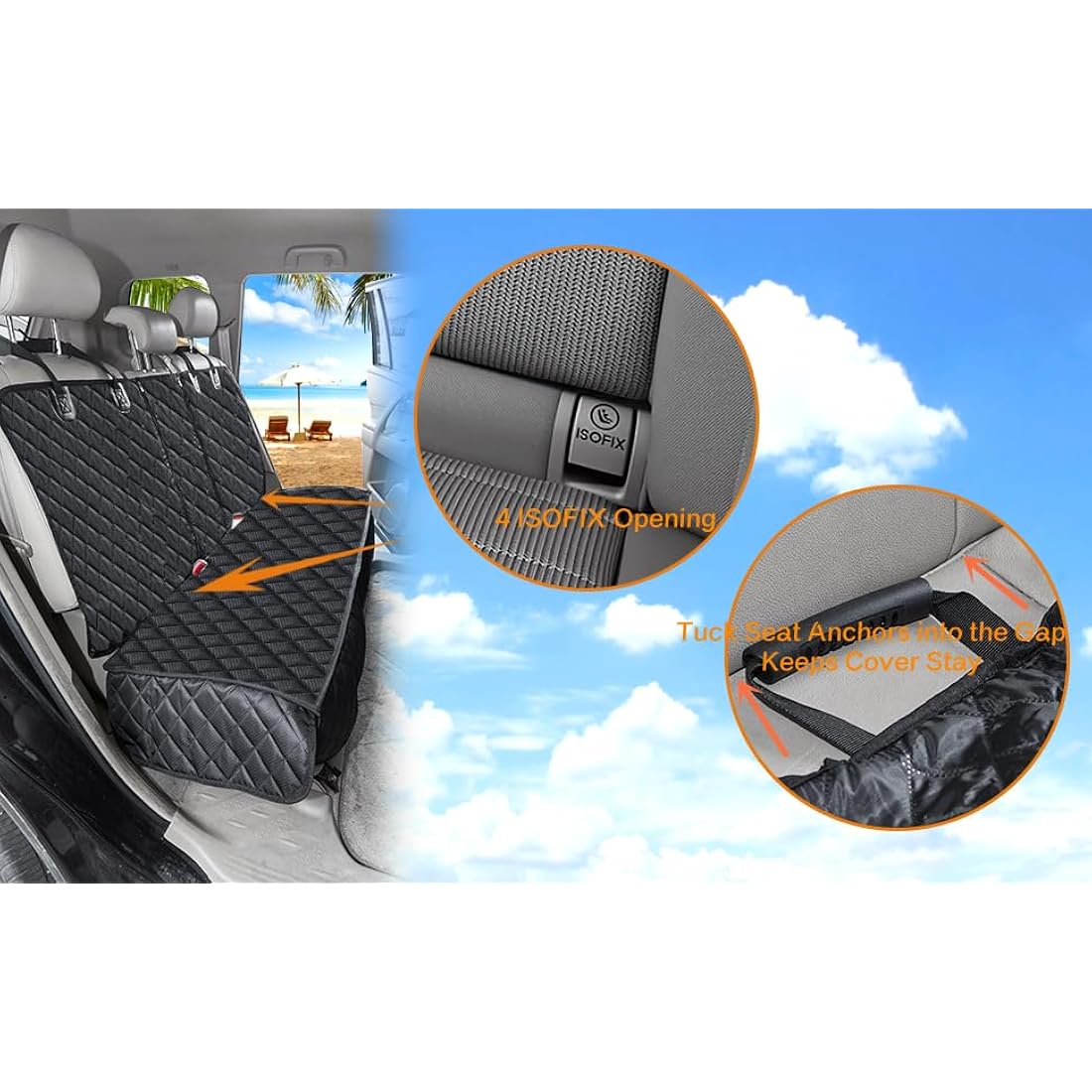 Jolof Store Dog Car Seat Cover – Waterproof ISOFIX Back Seat Protector