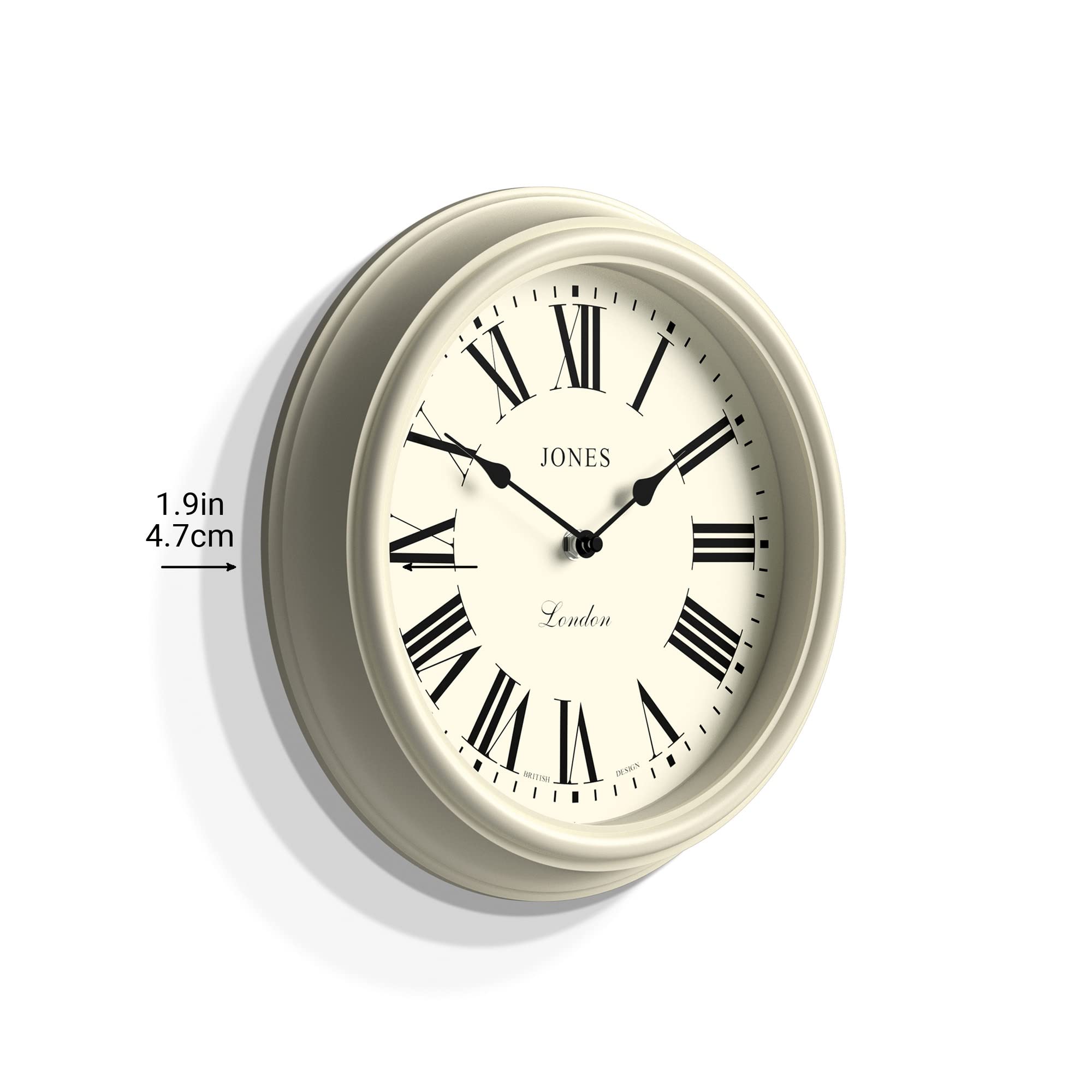 Jones Clocks Venetian Wall Clock – 30cm White Round Roman Numeral
