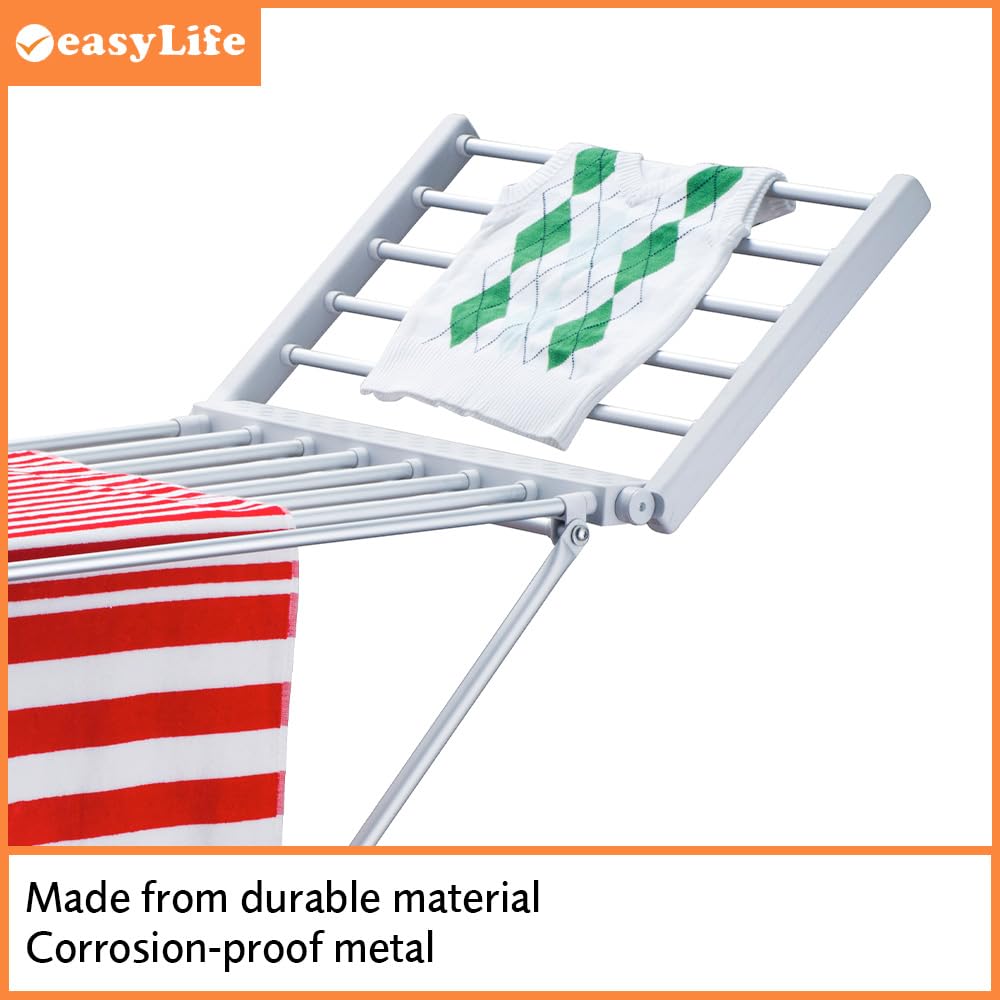 Easylife Electric Heated Clothes Drying Rack – 18 Rail Winged Airer