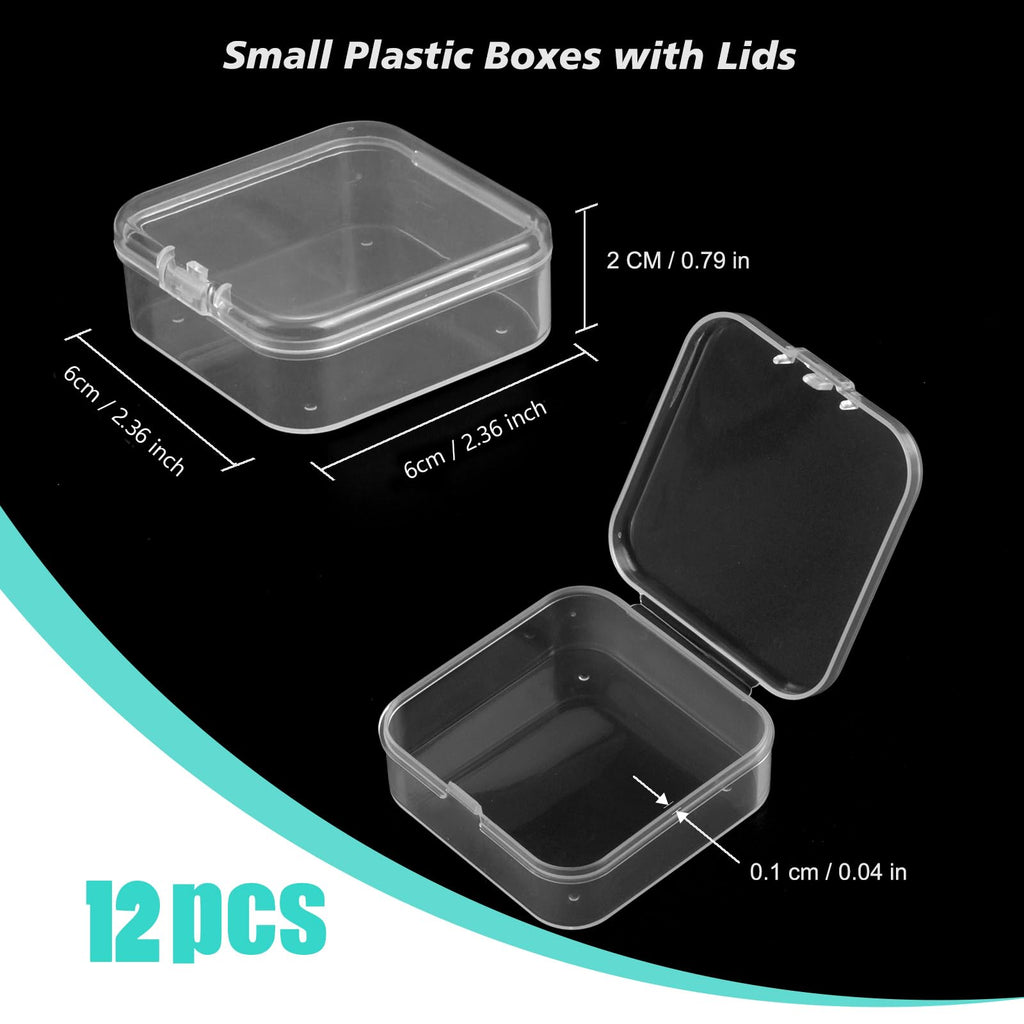 12 Pcs Small Plastic Boxes with Lids, Small Storage Boxes for Bead Storage - image 2