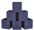 WEBEASY Foldable Storage Cube Basket Bin, Set of 6, 28 x 28 x 28 cm Navy