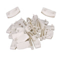 Yibuy 30Pcs Plastic Single End Caps Bed Slat Holders for Holding Bed Accessory White