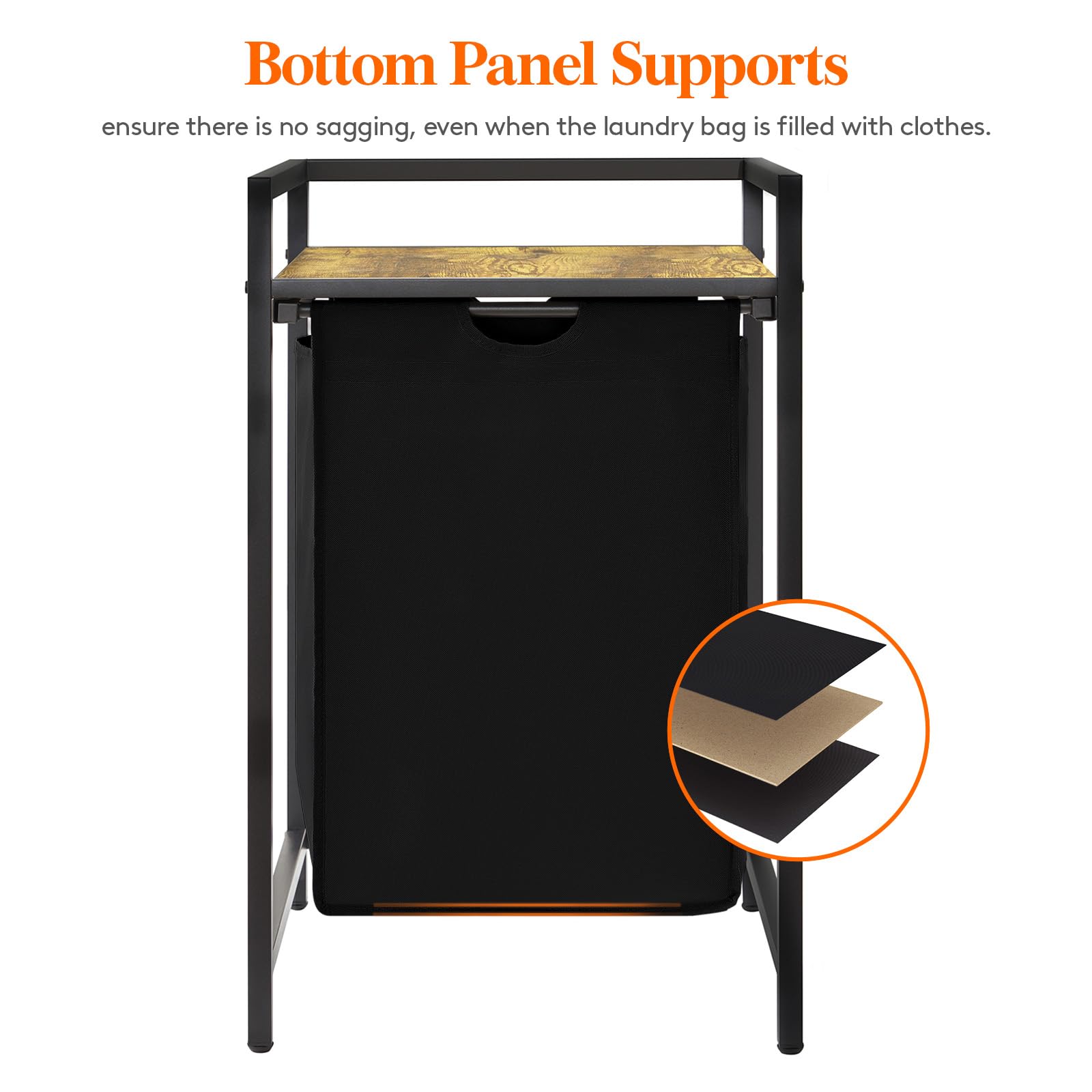 Lifewit 69L Laundry Hamper with Shelf | Double Pull-Out Sorter - Black