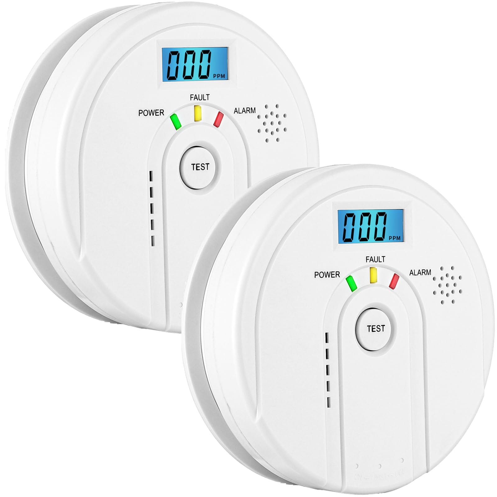 Carbon Monoxide Detector 2 Pack | Battery Operated CO Alarm