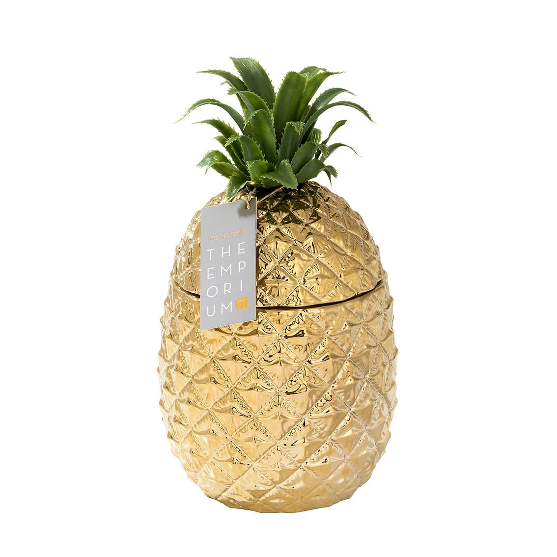 Talking Tables Gold Pineapple Ice Bucket with Lid – Double Walled Dolomite