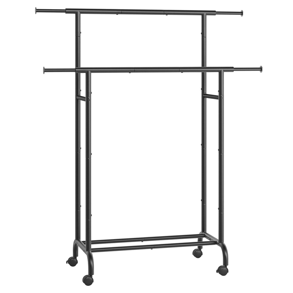 SONGMICS Double Clothes Rail – Extendable Heavy-Duty Metal Rack, Ink