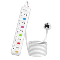 Mscien 5 Way Extension Lead – 6M Surge Protected UK Power Strip