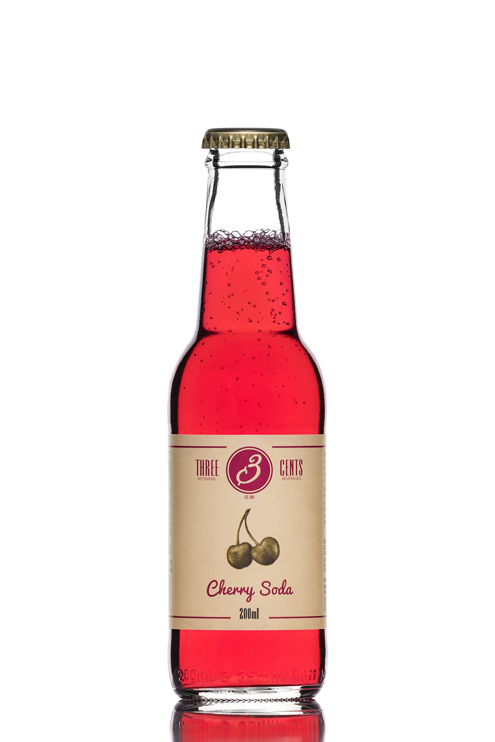 Three Cents Cherry Soda – Premium Artisanal Mixer – 200ml (Pack of 24)