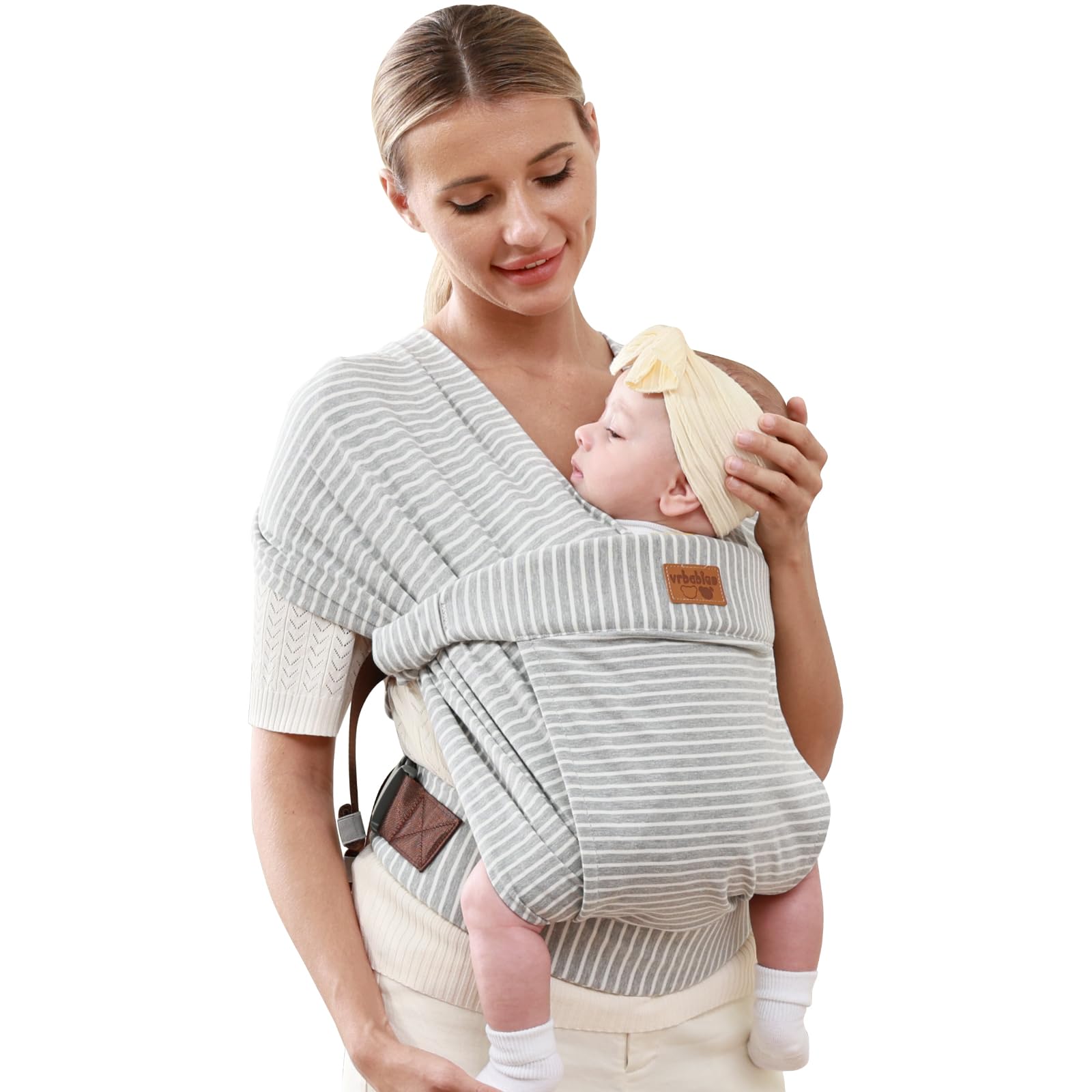 vrbabies Baby Wrap Carrier Sling – Soft Skin-Friendly Newborn Wrap, Grey