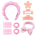 9-Piece Spa Headband and Wristband Set for Face Washing