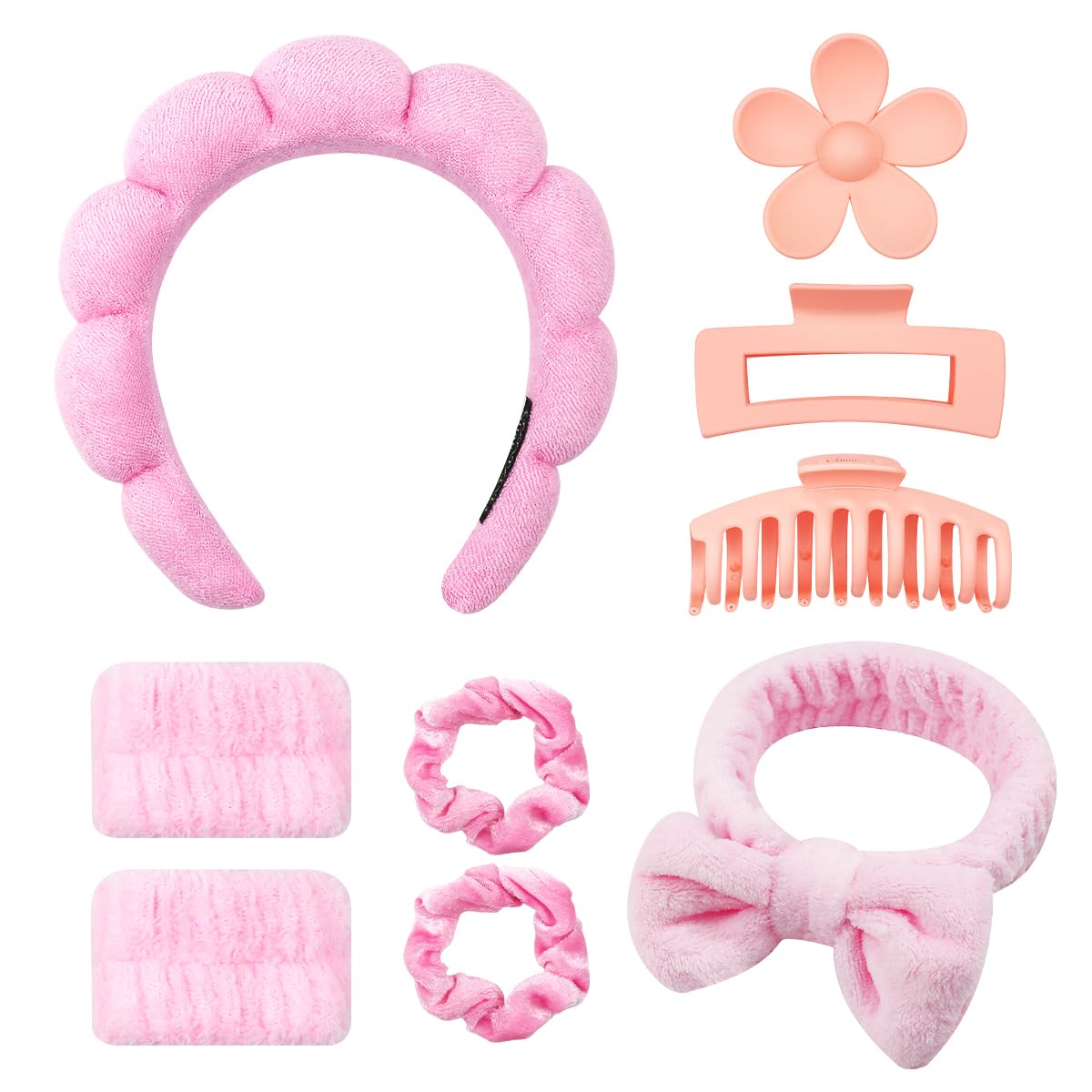 9-Piece Spa Headband and Wristband Set for Face Washing