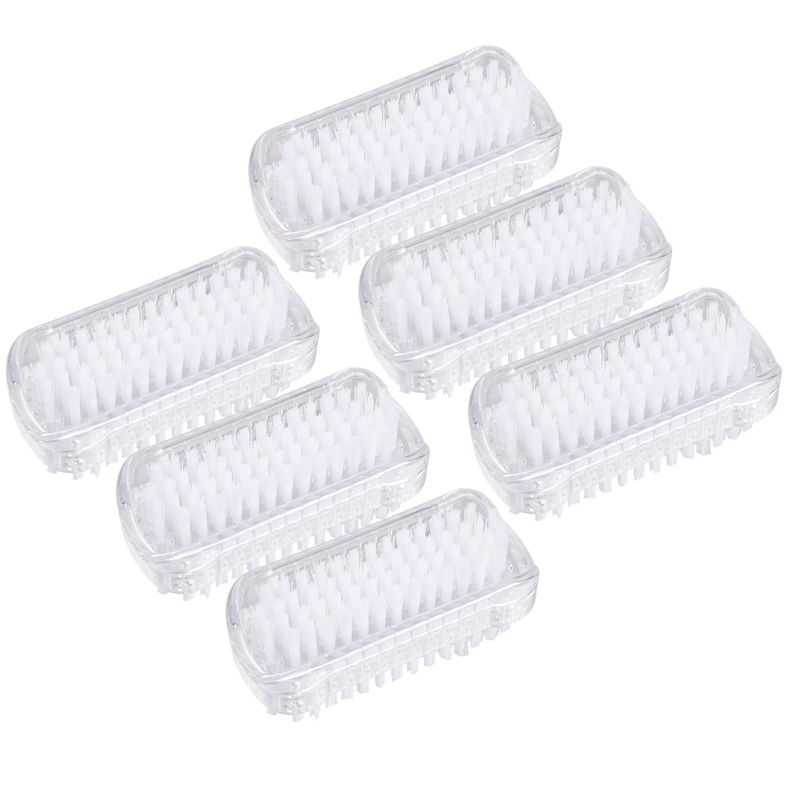 Larcele 6pcs Nail Brush | Double Sided Plastic Hand Scrubbing Brush