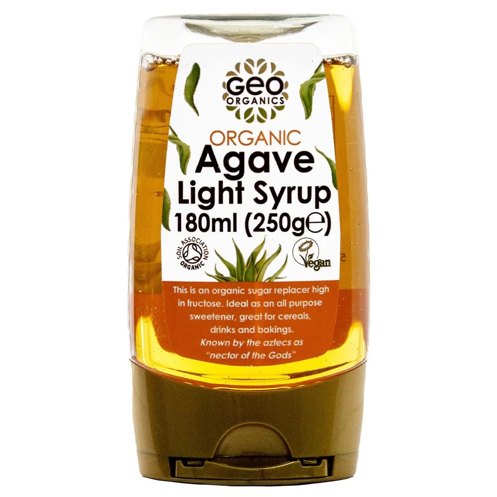 Geo Organics Light Agave Syrup - Organic Natural Sweetener - 250g (Pack of 3)