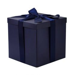 RUSPEPA Navy Blue Collapsible Gift Box with Ribbon and Tissue - 23cm