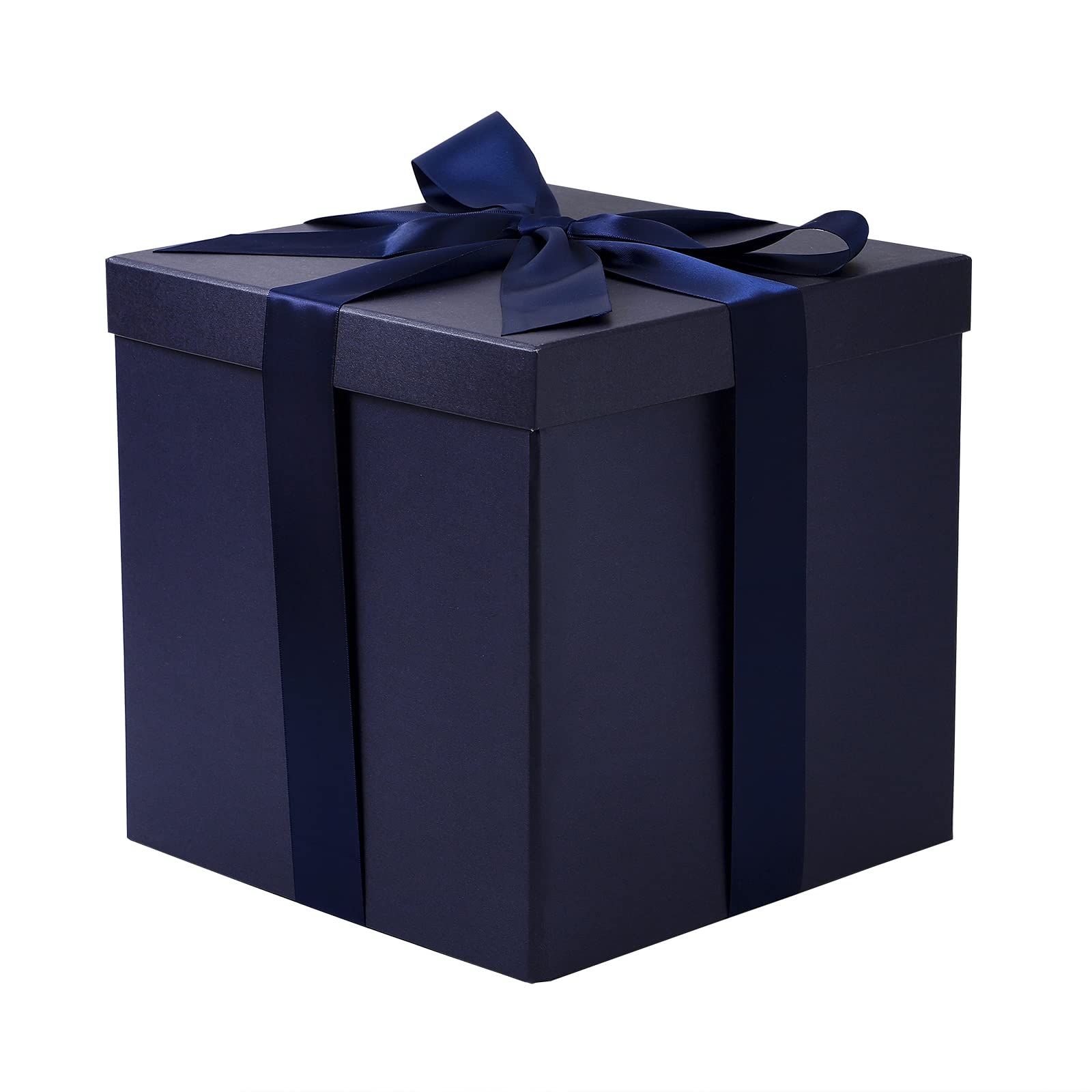 RUSPEPA Navy Blue Collapsible Gift Box with Ribbon and Tissue - 23cm