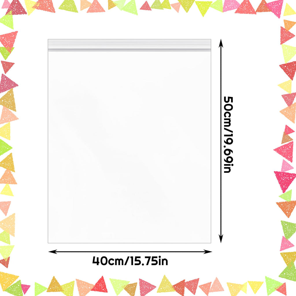 15PCS Large Ziplock Bags Clear Plastic Clothes Storage Bags, 40x50cm - image 3