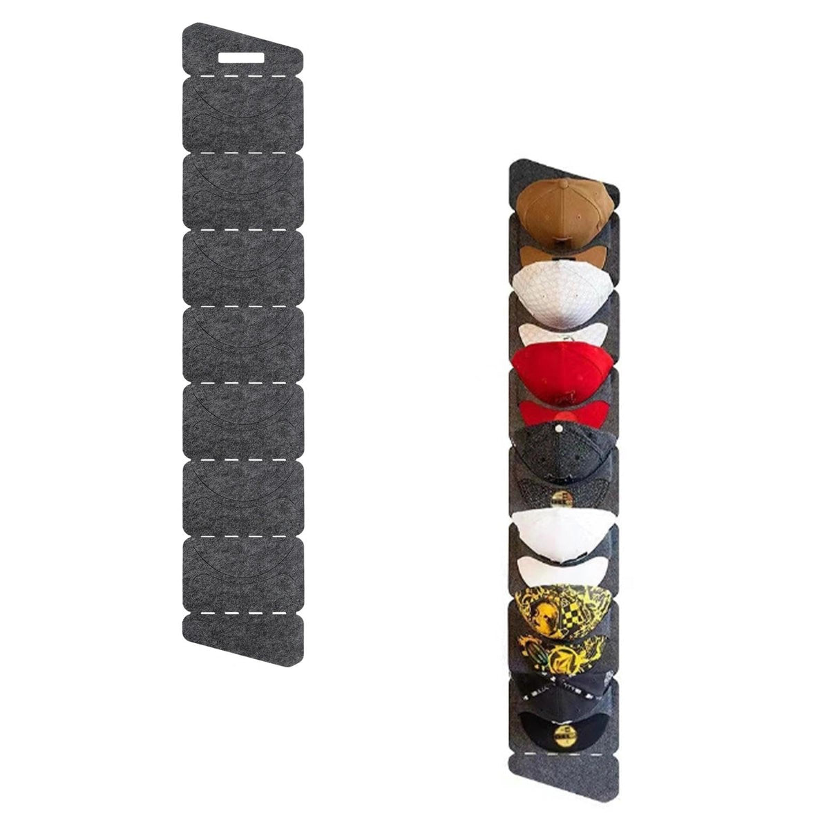 SHENGYIG Cap Organiser for Door – 7 Pockets Hanging Storage, Single Row & Foldable Hat Rack for Baseball Caps, Men’s & Women’s Hats - image 1
