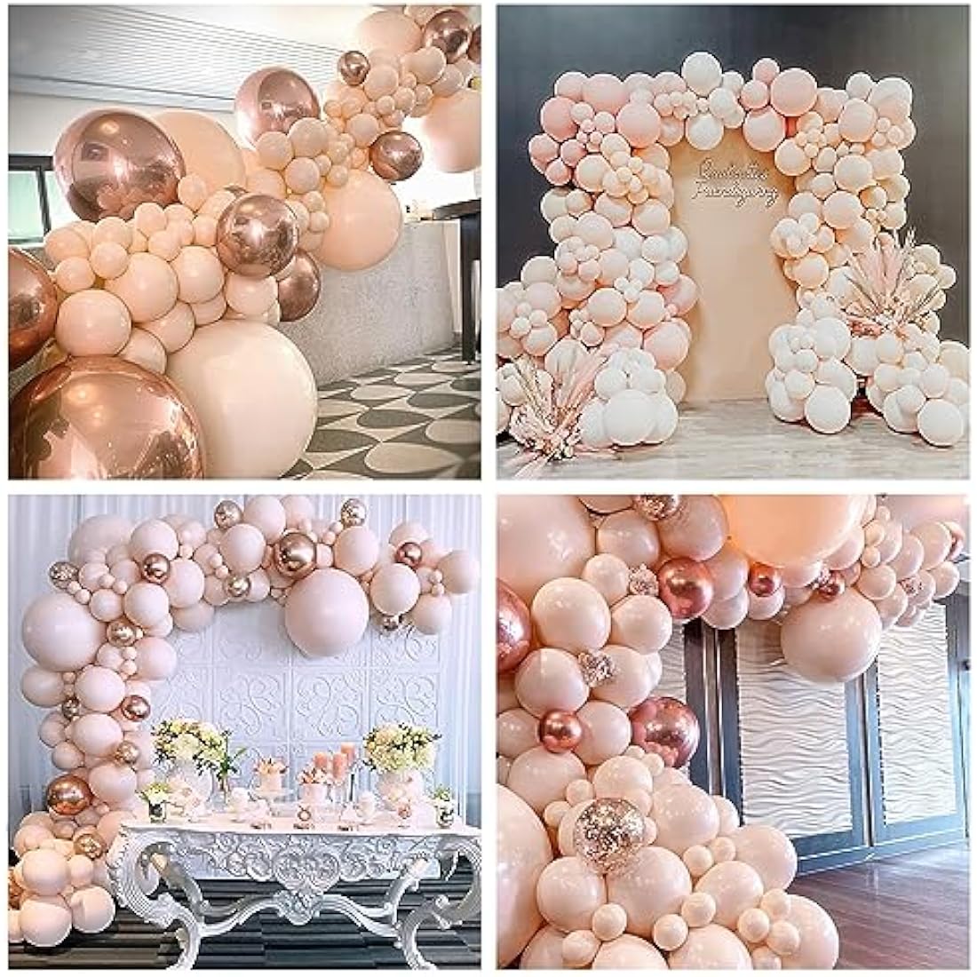 Double Stuffed Blush Balloon Garland Kit - 73pc Cream Pink Arch