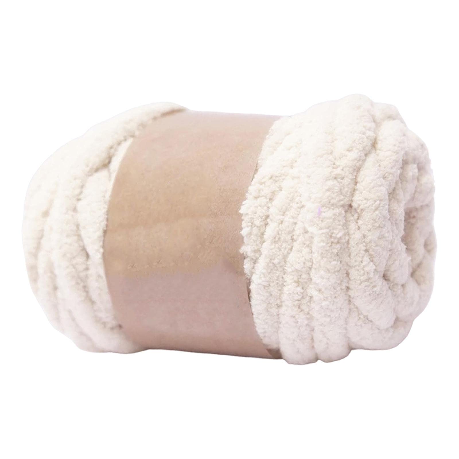MagiDeal Chunky Tubular Yarn for Arm Knitting – Beige White Polyester