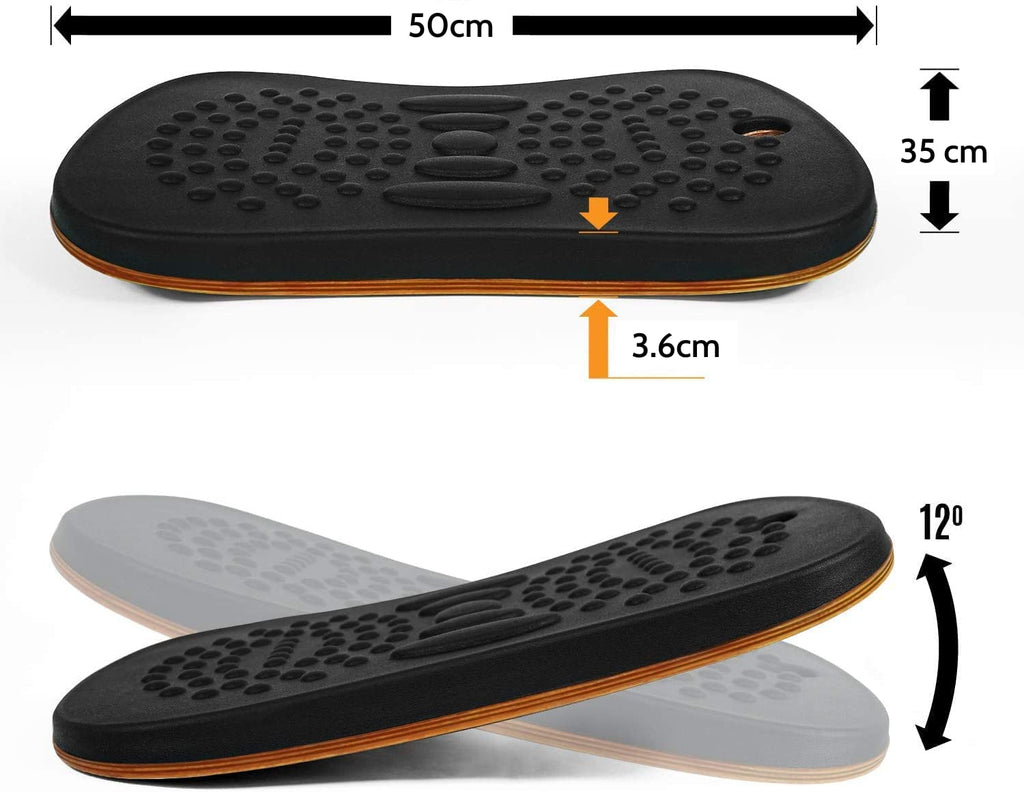 Yes4All Wobble Balance Board with Foam Pad for Standing Desk – Grey
