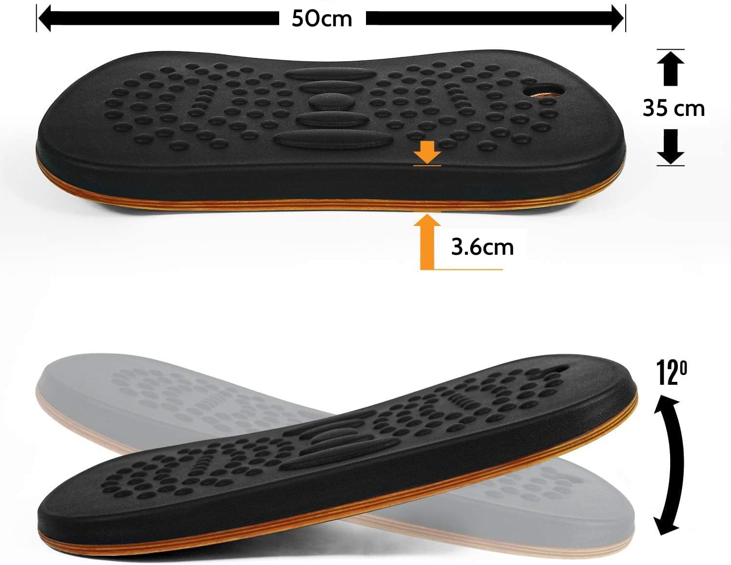 Yes4All Wobble Balance Board with Foam Pad for Standing Desk – Grey